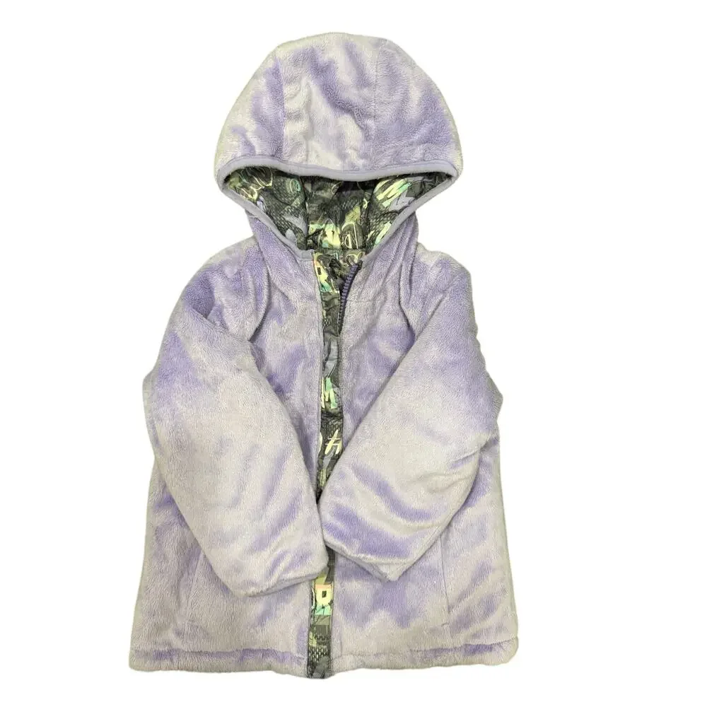 Girl's Free Country Reversible Winter Coat - Purple/Pink/Gray - Size 3T